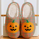 Clan Bruce Ancient Tartan Halloween Pumpkin Slippers, Fluffy Spooky Slippers JH11 Bruce Ancient Tartan Tartan Halloween